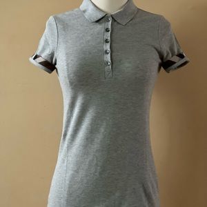 Burberry Check Trim Stretch Cotton Polo Shirts